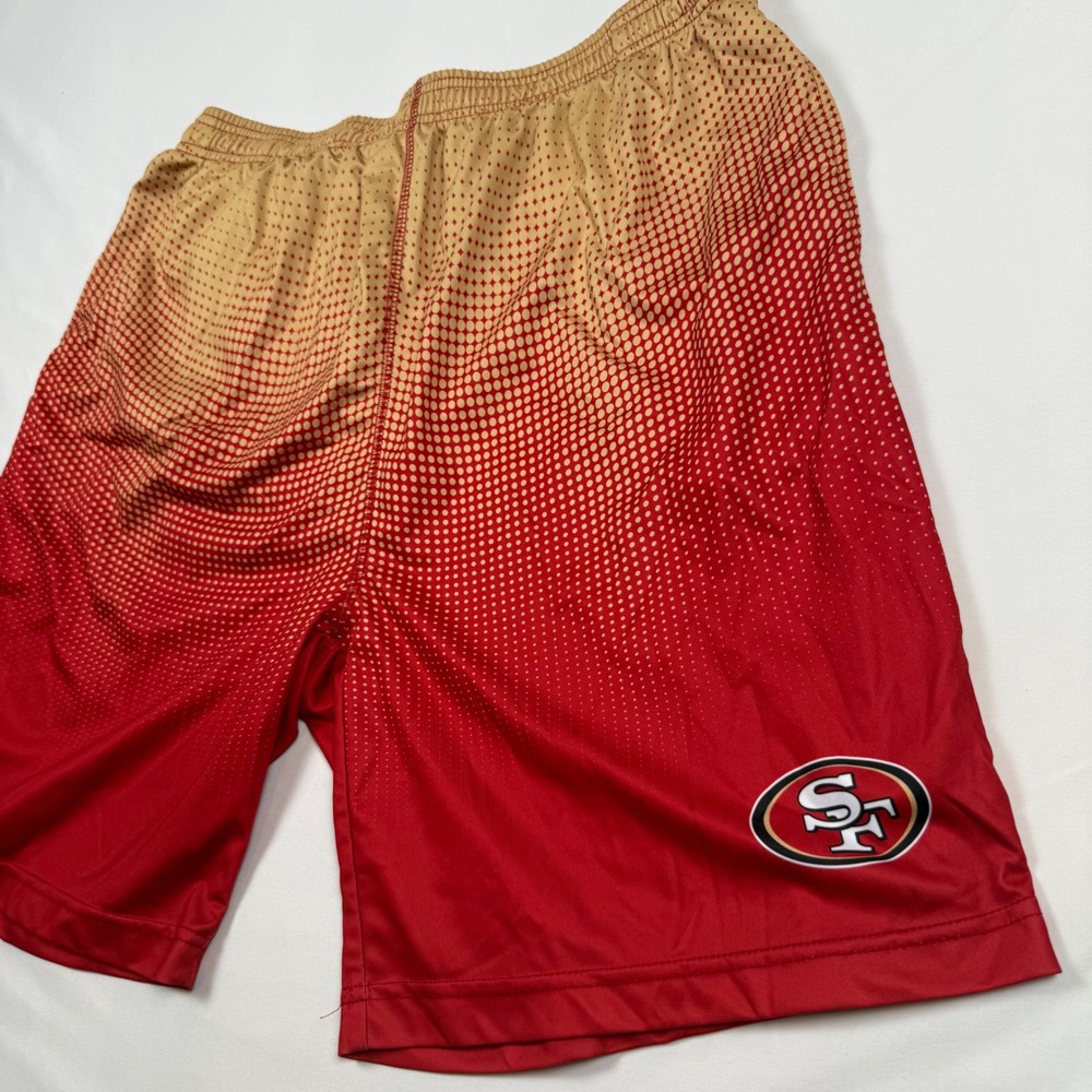NFL Team Apparel San Francisco 49ers Shorts Mens 2XL Red Gold Gradient Athletic